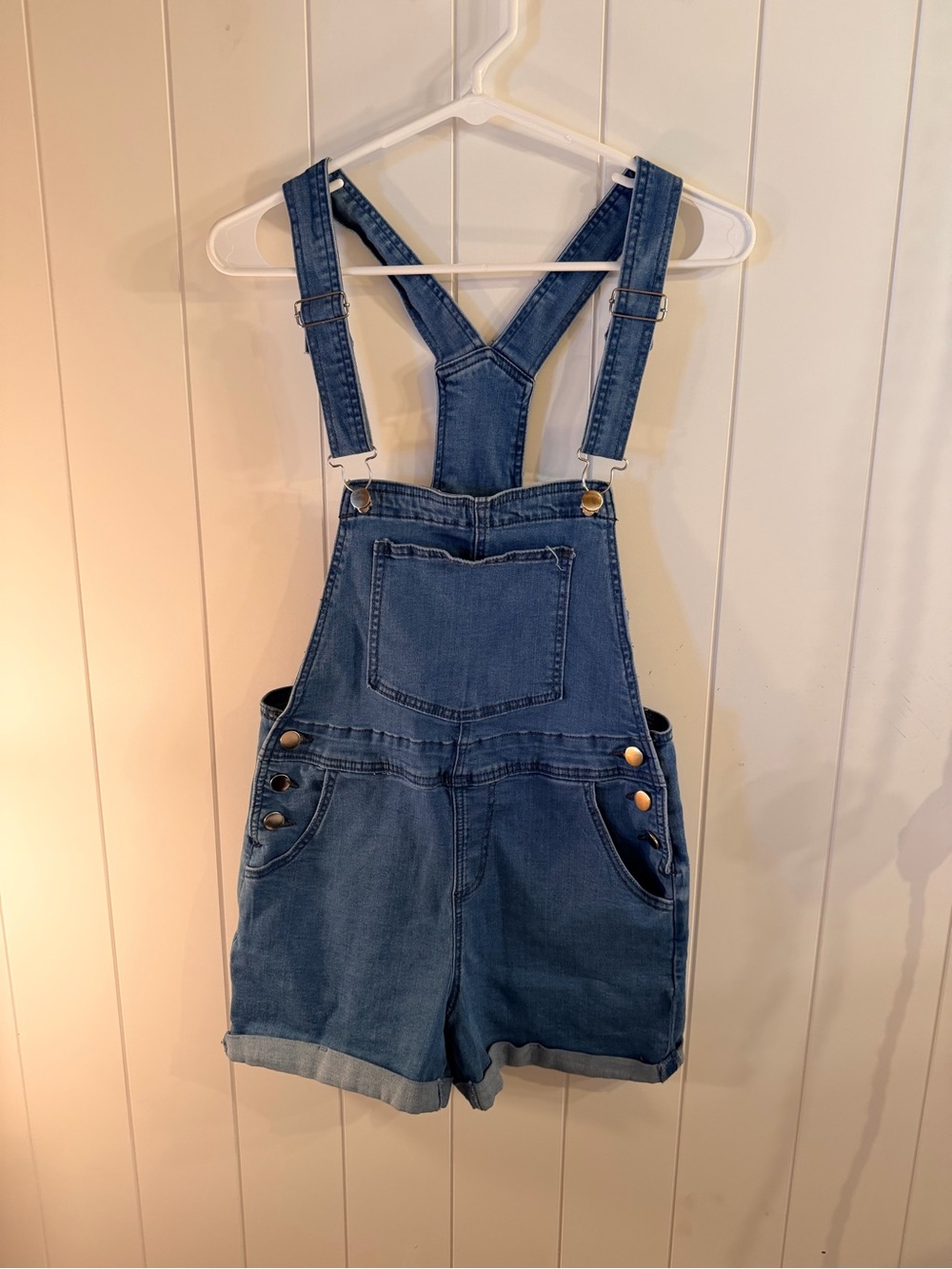 Denim Blue Short Overalls - Women's Casual Overall Shorts